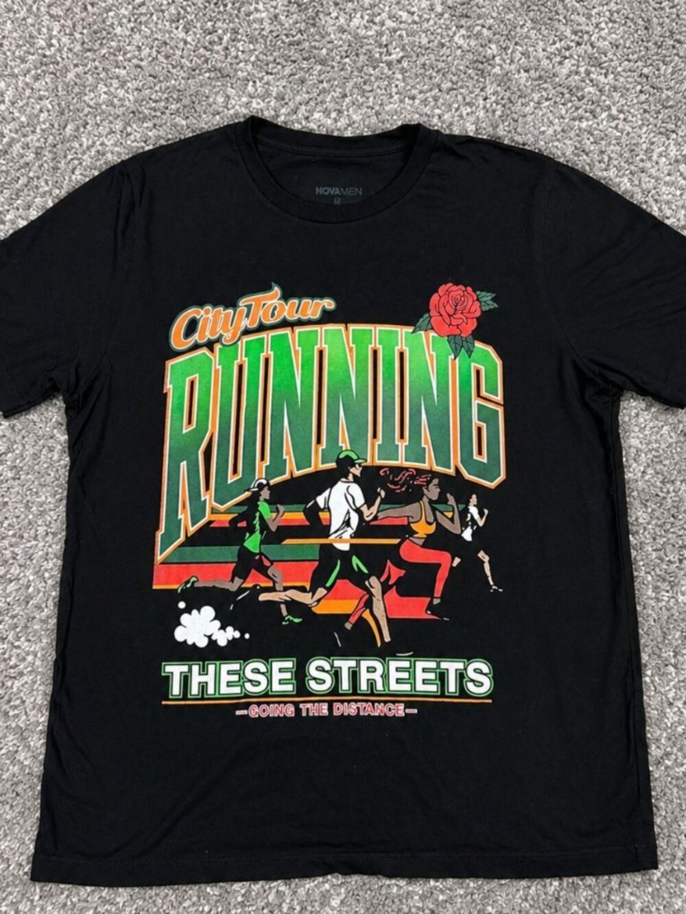 Novamen City Tour Running These Streets Black Graphic T-Shirt